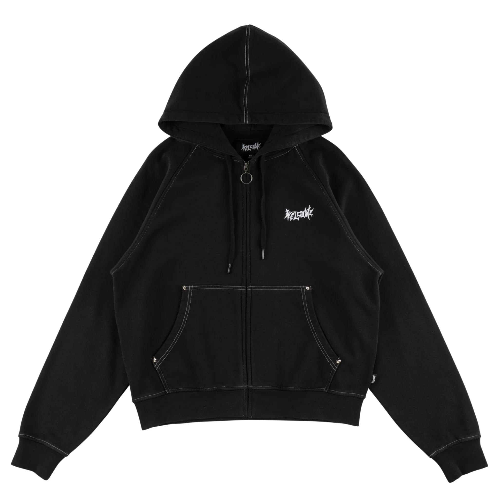 Vamp Pigment-Dyed Crop Zip Hoodie